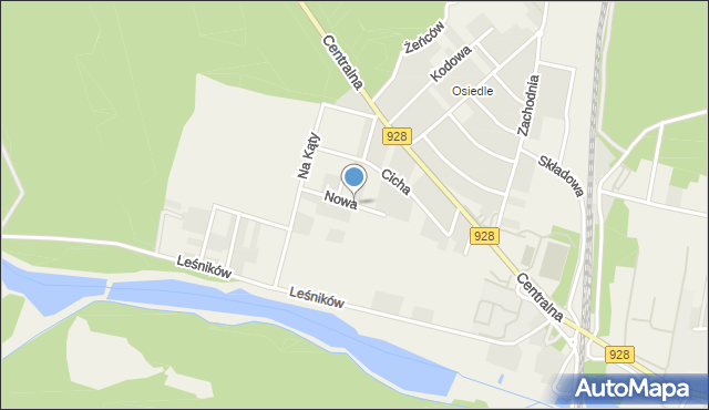 Kobiór, Nowa, mapa Kobiór