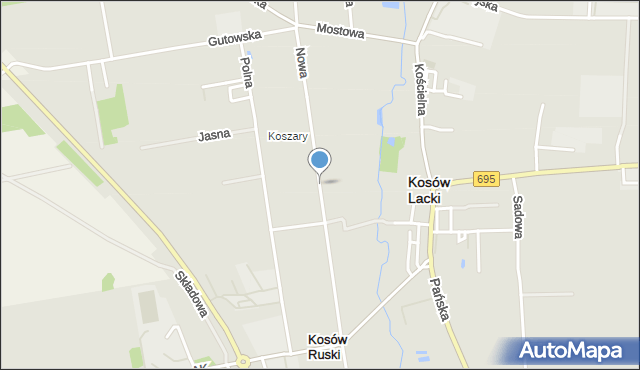 Kosów Lacki, Nowa, mapa Kosów Lacki