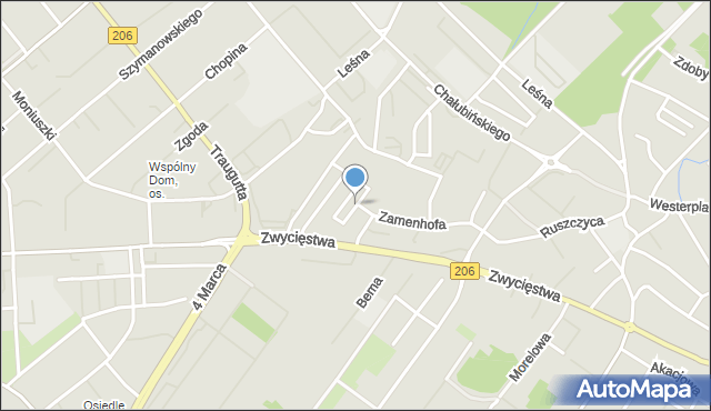 Koszalin, Norwida Cypriana Kamila, mapa Koszalina