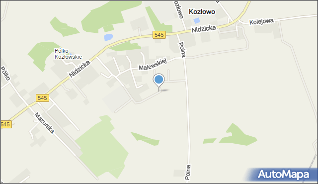 Kozłowo powiat nidzicki, Nowowiejskiego, mapa Kozłowo powiat nidzicki