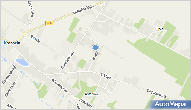 Krasocin, Nowa, mapa Krasocin