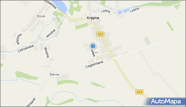 Krępna, Nowa, mapa Krępna