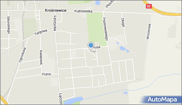 Krośniewice, Norwida Cypriana Kamila, mapa Krośniewice