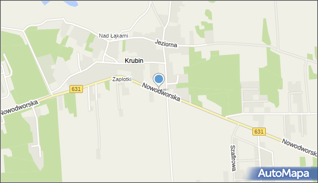 Krubin gmina Wieliszew, Nowodworska, mapa Krubin gmina Wieliszew