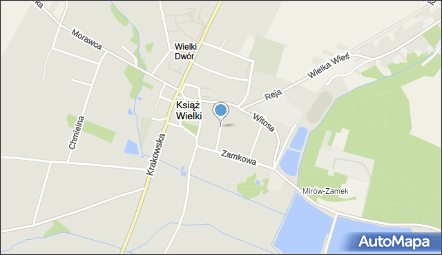 Książ Wielki, Nowomiejska, mapa Książ Wielki