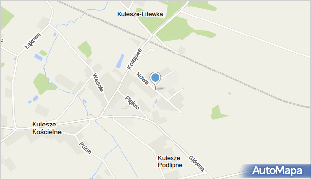 Kulesze Kościelne, Nowa, mapa Kulesze Kościelne