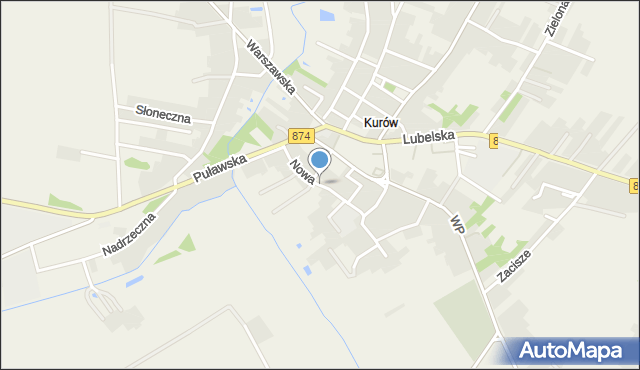 Kurów powiat puławski, Nowa, mapa Kurów powiat puławski