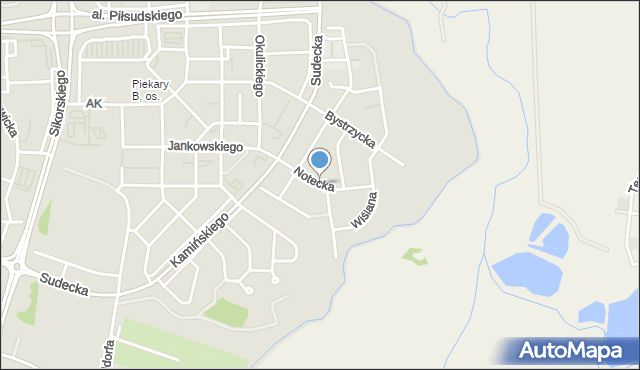 Legnica, Notecka, mapa Legnicy