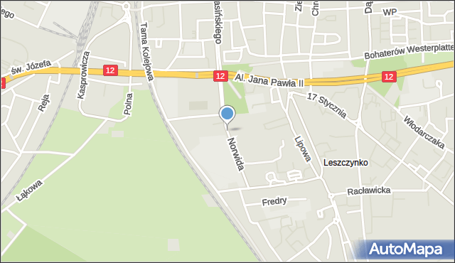 Leszno, Norwida Cypriana Kamila, mapa Leszno