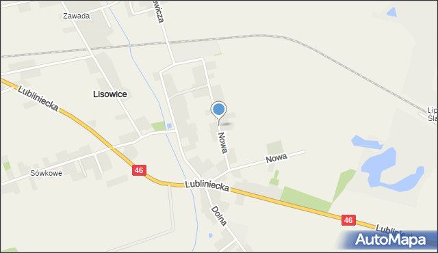 Lisowice gmina Pawonków, Nowa, mapa Lisowice gmina Pawonków