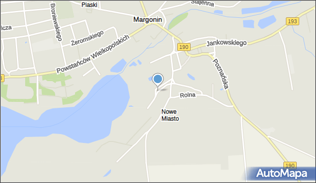 Margonin, Nowe Miasto, mapa Margonin