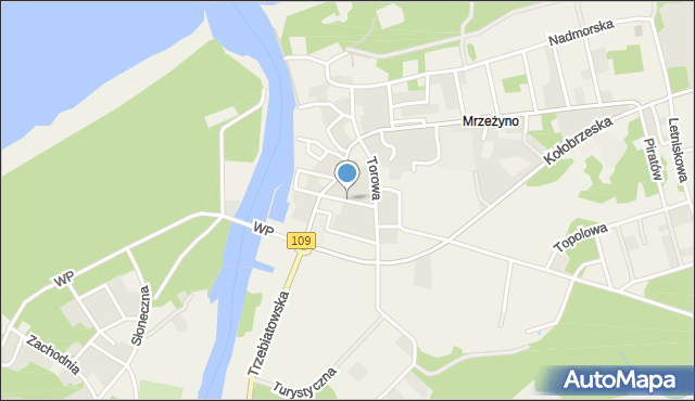 Mrzeżyno, Norwida Cypriana Kamila, mapa Mrzeżyno