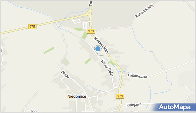 Niedomice, Nowy Świat, mapa Niedomice