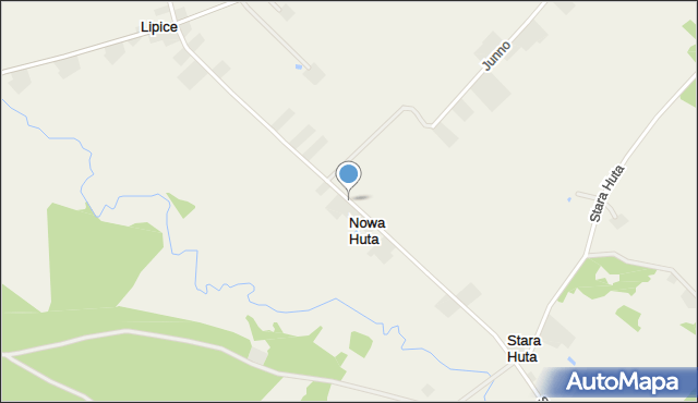 Nowa Huta gmina Grodziec, Nowa Huta, mapa Nowa Huta gmina Grodziec