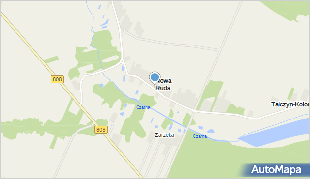 Nowa Ruda gmina Serokomla, Nowa Ruda, mapa Nowa Ruda gmina Serokomla