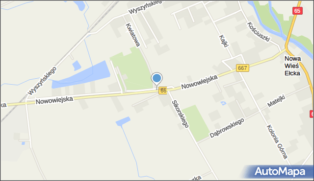 Nowa Wieś Ełcka, Nowowiejska, mapa Nowa Wieś Ełcka