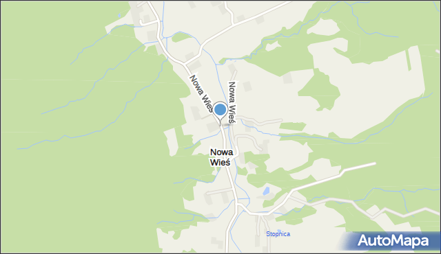 Nowa Wieś gmina Bircza, Nowa Wieś, mapa Nowa Wieś gmina Bircza