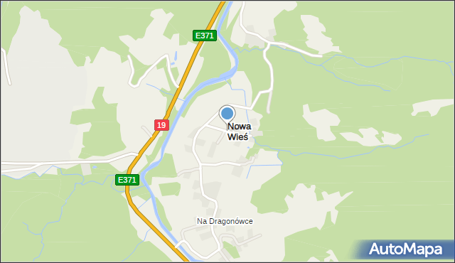 Nowa Wieś gmina Dukla, Nowa Wieś, mapa Nowa Wieś gmina Dukla