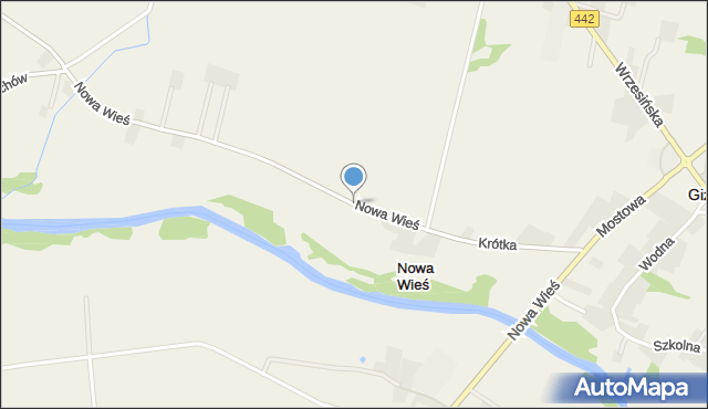 Nowa Wieś gmina Gizałki, Nowa Wieś, mapa Nowa Wieś gmina Gizałki