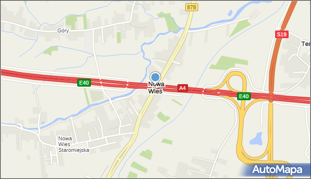 Nowa Wieś gmina Trzebownisko, Nowa Wieś, mapa Nowa Wieś gmina Trzebownisko