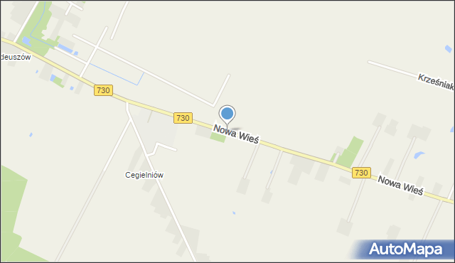 Nowa Wieś gmina Warka, Nowa Wieś, mapa Nowa Wieś gmina Warka