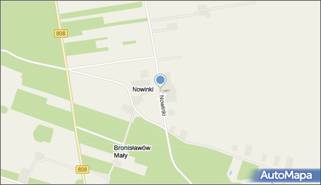 Nowinki gmina Wojcieszków, Nowinki, mapa Nowinki gmina Wojcieszków