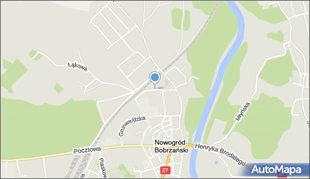 Nowogród Bobrzański, Nowowiejska, mapa Nowogród Bobrzański