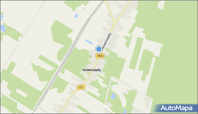 Nowosady gmina Hajnówka, Nowosady, mapa Nowosady gmina Hajnówka