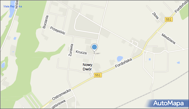 Nowy Dwór gmina Dąbrowa Chełmińska, Nowy Dwór, mapa Nowy Dwór gmina Dąbrowa Chełmińska