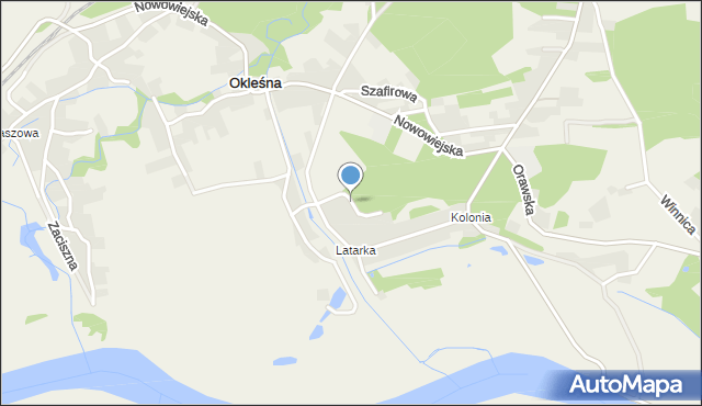 Okleśna, Nowa Kolonia, mapa Okleśna