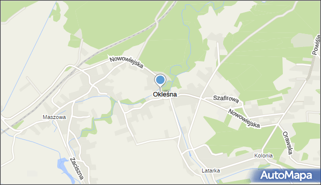 Okleśna, Nowowiejska, mapa Okleśna