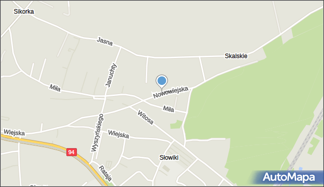 Olkusz, Nowowiejska, mapa Olkusz