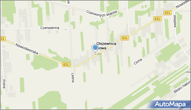 Olszewnica Nowa, Nowodworska, mapa Olszewnica Nowa