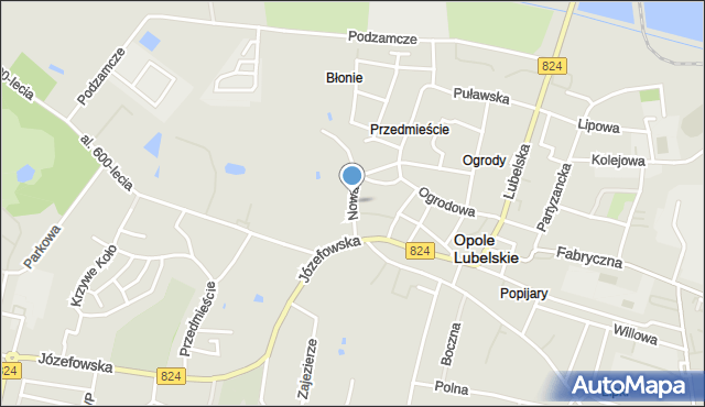 Opole Lubelskie, Nowa, mapa Opole Lubelskie