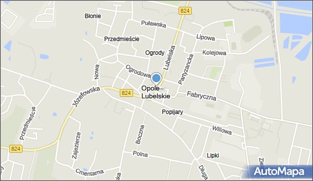 Opole Lubelskie, Nowy Rynek, mapa Opole Lubelskie