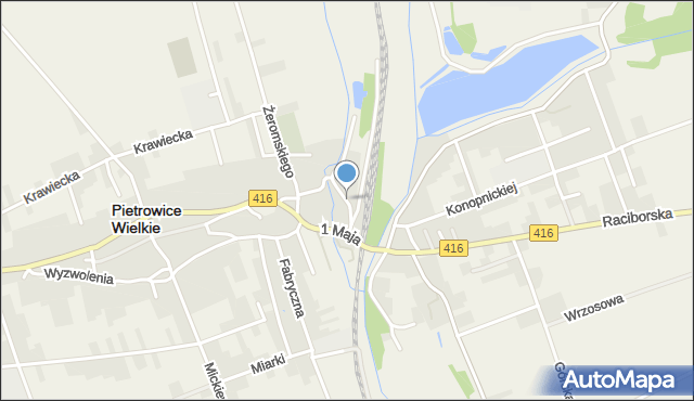 Pietrowice Wielkie, Nowa, mapa Pietrowice Wielkie