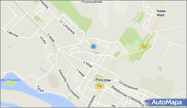 Pińczów, Nowy Świat, mapa Pińczów