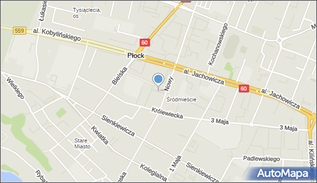 Płock, Nowy Rynek, mapa Płock