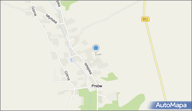 Pniów gmina Toszek, Nowa, mapa Pniów gmina Toszek