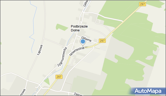 Podbrzezie Dolne, Nowosolna, mapa Podbrzezie Dolne