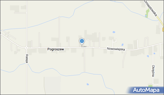 Pogroszew, Nowowiejska, mapa Pogroszew