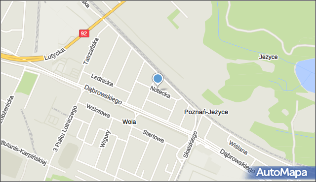 Poznań, Notecka, mapa Poznania