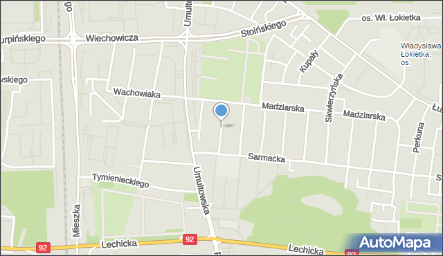 Poznań, Normandzka, mapa Poznania