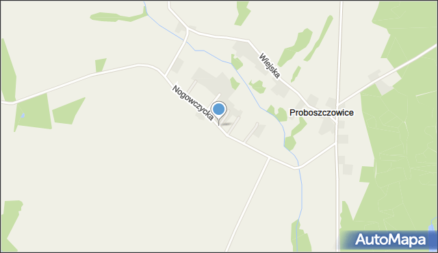 Proboszczowice gmina Toszek, Nogowczycka, mapa Proboszczowice gmina Toszek