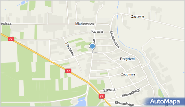 Przędzel, Nowe Osiedle, mapa Przędzel