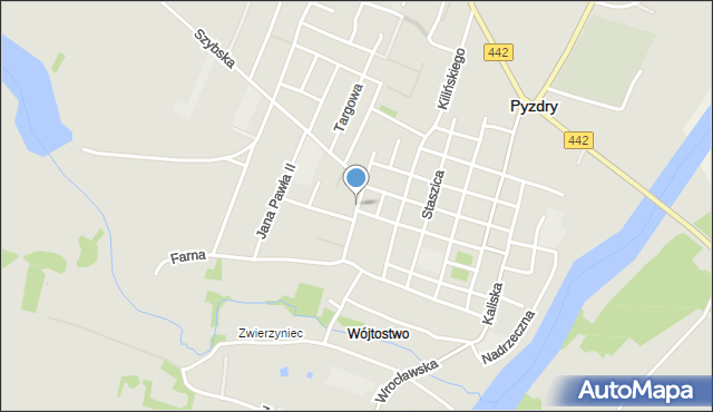 Pyzdry, Nowoogrodowa, mapa Pyzdry