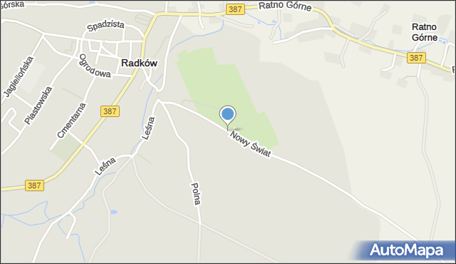 Radków powiat kłodzki, Nowy Świat, mapa Radków powiat kłodzki