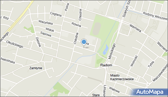 Radom, Nowospacerowa, mapa Radomia