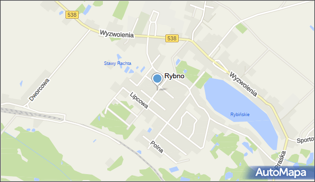 Rybno powiat działdowski, Nowa, mapa Rybno powiat działdowski