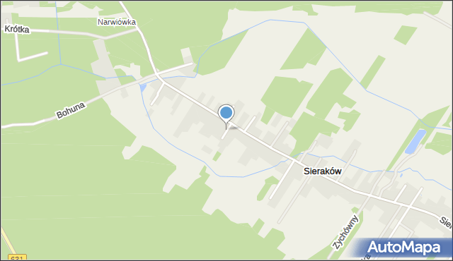 Sieraków gmina Radzymin, Nowowiejskiej Ewy, mapa Sieraków gmina Radzymin
